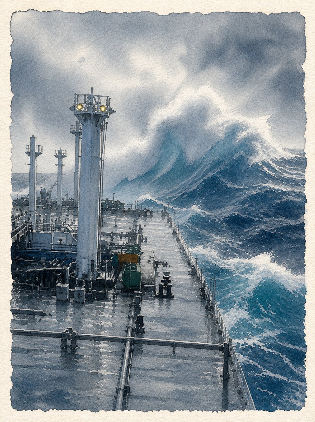 Rough seas at the Strait of Magellan